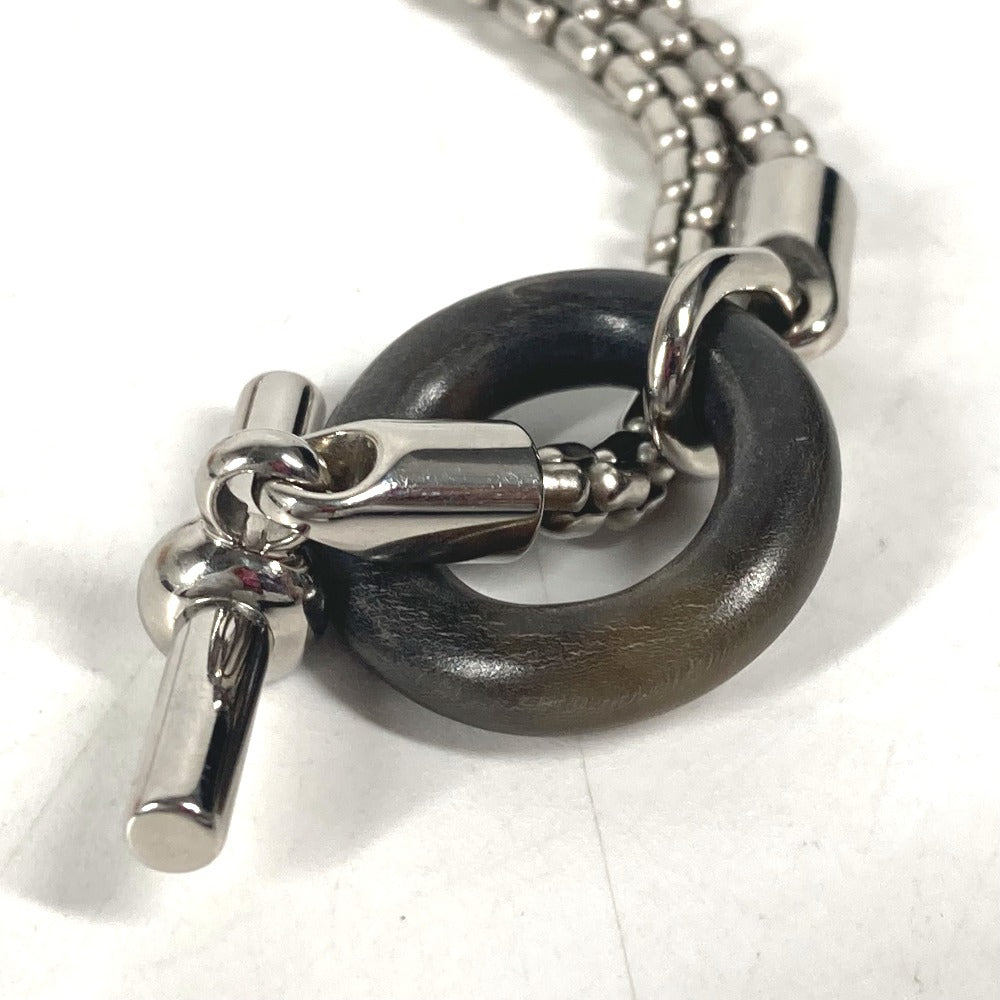 HERMES Meri-Mero Chain Necklace, Buffalo Horn, Women's, Silver