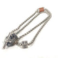 HERMES Meri-Mero Chain Necklace, Buffalo Horn, Women's, Silver