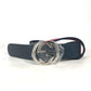GUCCI 411924 GG Interlocking G Belt, Accessory, Pants Belt, Leather/Canvas, Women's, Navy