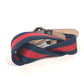 GUCCI 411924 GG Interlocking G Belt, Accessory, Pants Belt, Leather/Canvas, Women's, Navy