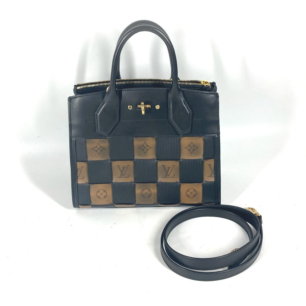 LOUIS VUITTON M53252 モノグラムリバース シティスティーマーPM 2WAYバッグ カバン 斜め掛け ハンドバッグ ショルダーバッグ レザー レディース ブラウン