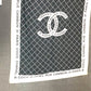 CHANEL 大判 ロゴ ポーチ付き インテリア ひざかけ ブランケット ウール レディース ブラック