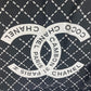 CHANEL 大判 ロゴ ポーチ付き インテリア ひざかけ ブランケット ウール レディース ブラック