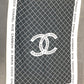CHANEL 大判 ロゴ ポーチ付き インテリア ひざかけ ブランケット ウール レディース ブラック