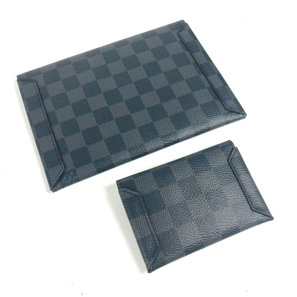 LOUIS VUITTON N60255 ダミエグラフィット アルファ トリプルポーチ カバン 3つセット 長財布 カードケース クラッチバッグ ダミエグラフィットキャンバス メンズ ブラック