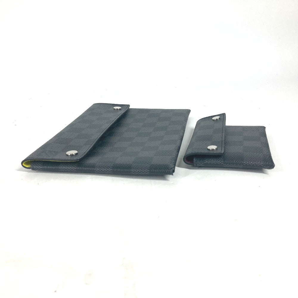 LOUIS VUITTON N60255 ダミエグラフィット アルファ トリプルポーチ カバン 3つセット 長財布 カードケース クラッチバッグ ダミエグラフィットキャンバス メンズ ブラック