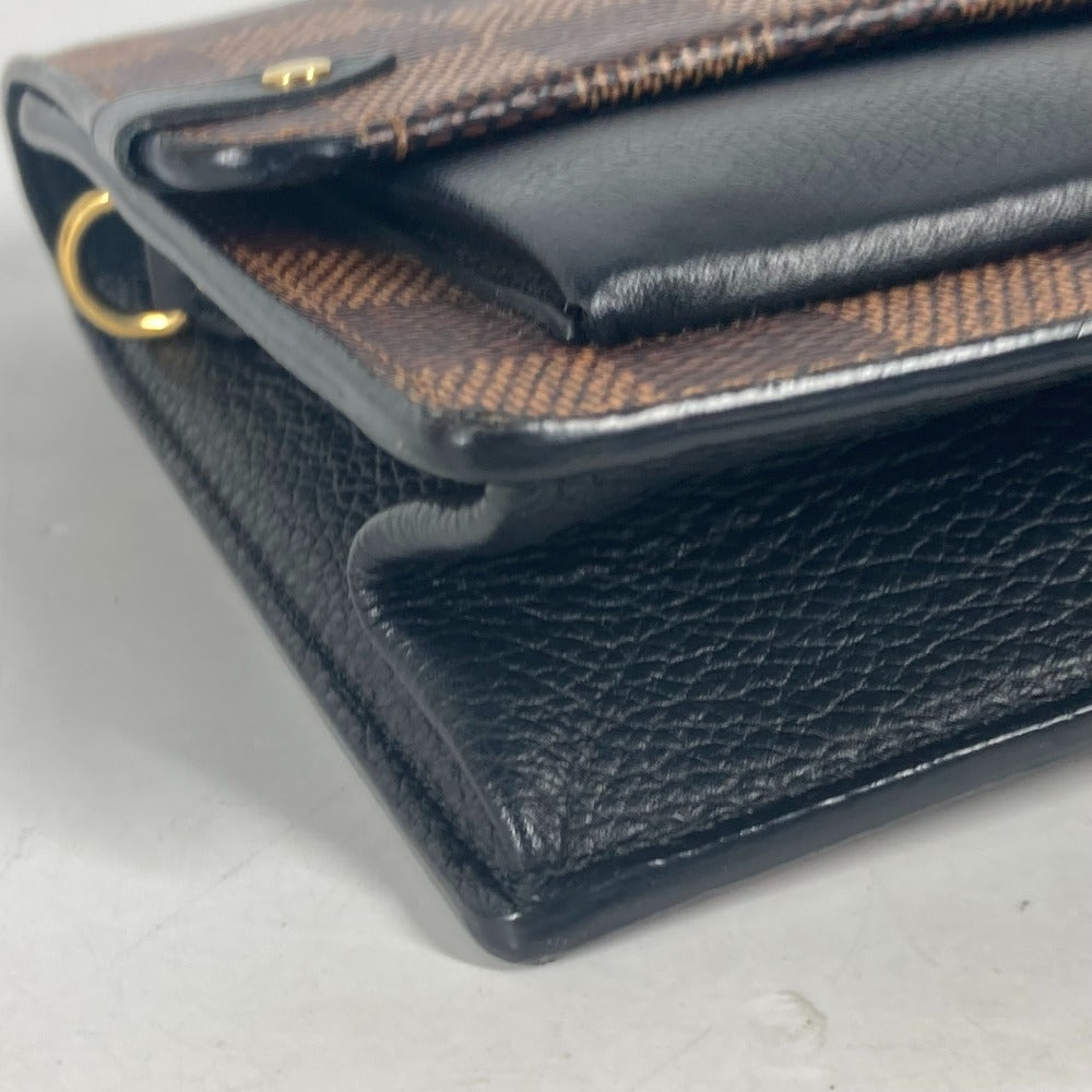 LOUIS VUITTON N60221 ダミエ ポルトフォイユ・ヴァヴァン チェーン チェーンウォレット ショルダーバッグ 斜め掛け 長財布 ダミエキャンバス レディース ノワール ブラウン