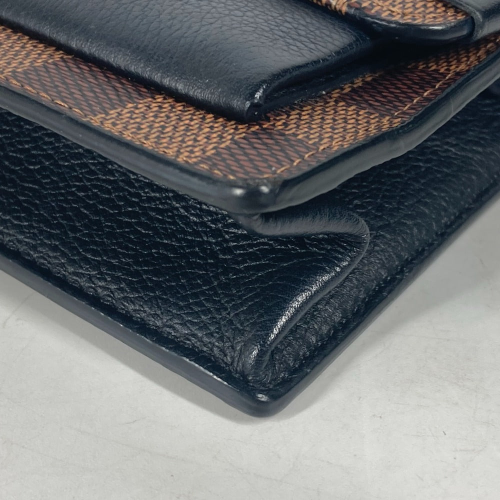 LOUIS VUITTON N60221 ダミエ ポルトフォイユ・ヴァヴァン チェーン チェーンウォレット ショルダーバッグ 斜め掛け 長財布 ダミエキャンバス レディース ノワール ブラウン
