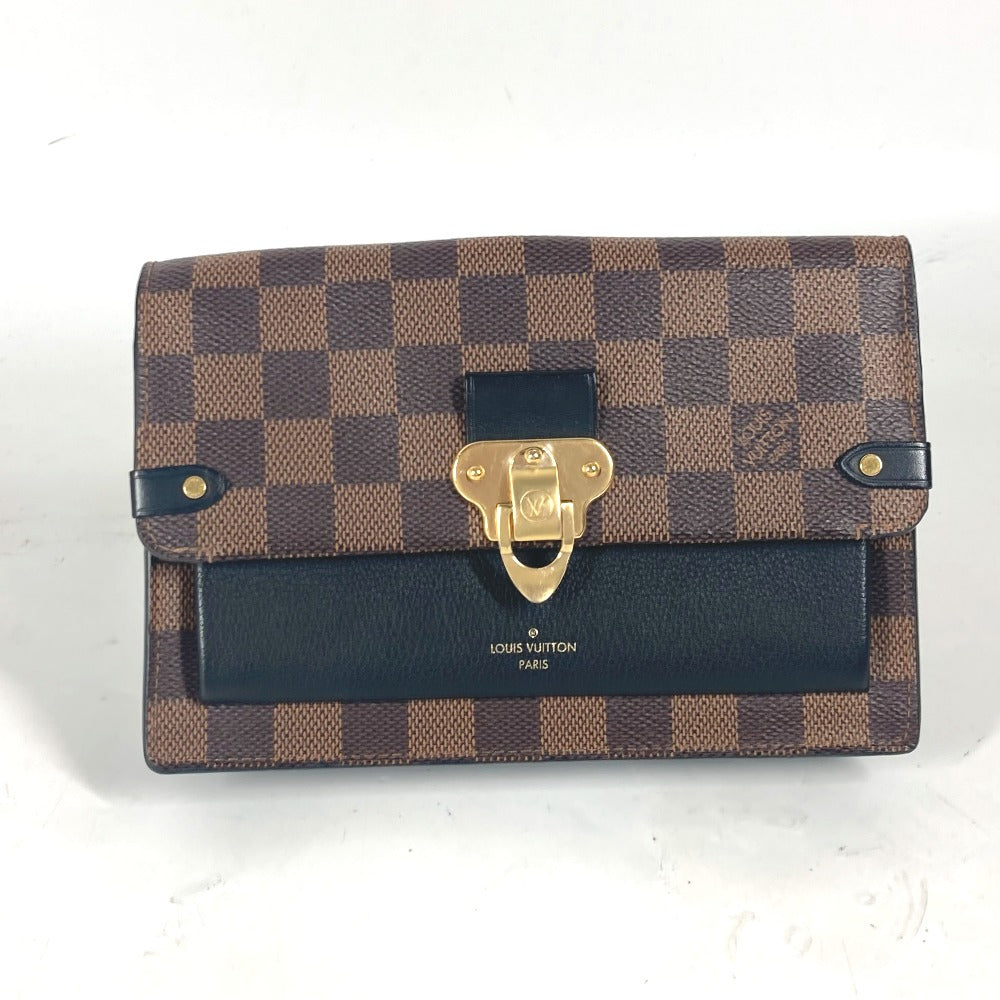 LOUIS VUITTON N60221 ダミエ ポルトフォイユ・ヴァヴァン チェーン チェーンウォレット ショルダーバッグ 斜め掛け 長財布 ダミエキャンバス レディース ノワール ブラウン