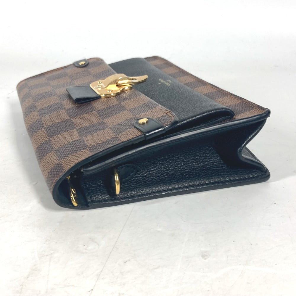 LOUIS VUITTON N60221 ダミエ ポルトフォイユ・ヴァヴァン チェーン チェーンウォレット ショルダーバッグ 斜め掛け 長財布 ダミエキャンバス レディース ノワール ブラウン