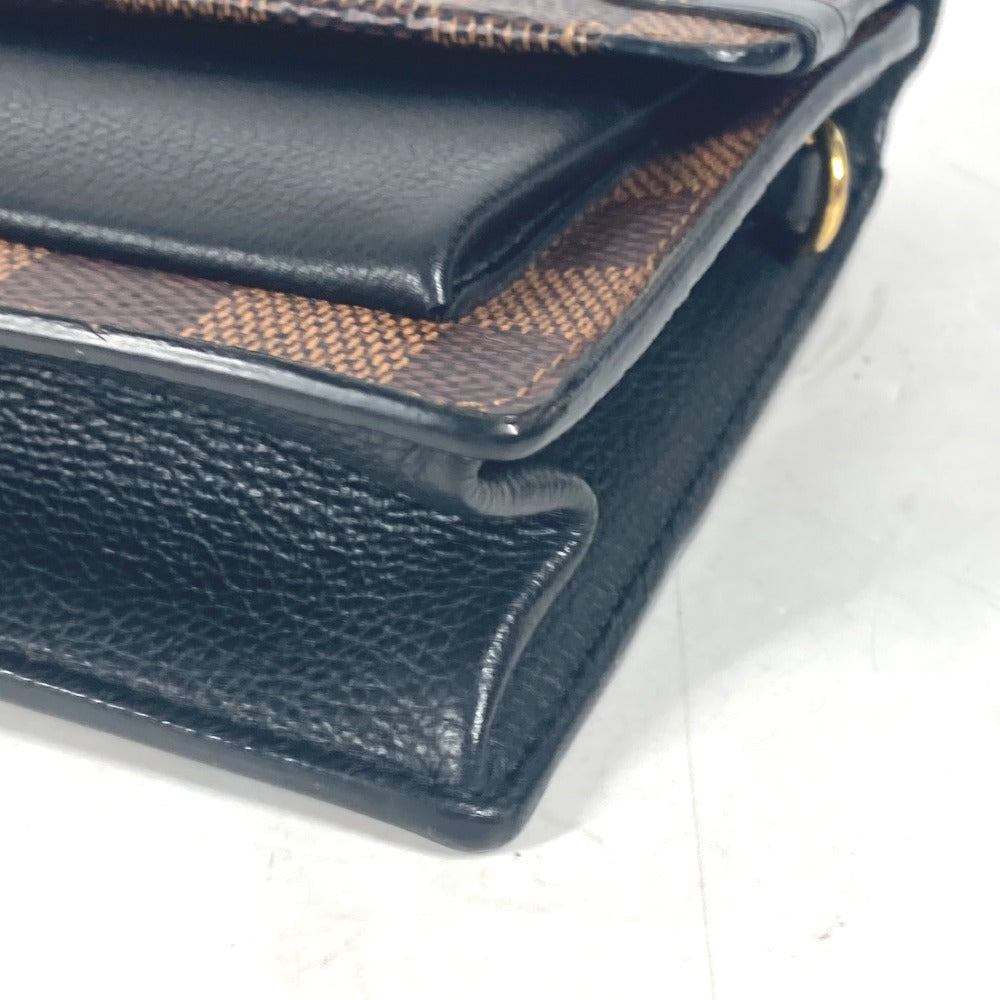 LOUIS VUITTON N60221 ダミエ ポルトフォイユ・ヴァヴァン チェーン チェーンウォレット ショルダーバッグ 斜め掛け 長財布 ダミエキャンバス レディース ノワール ブラウン