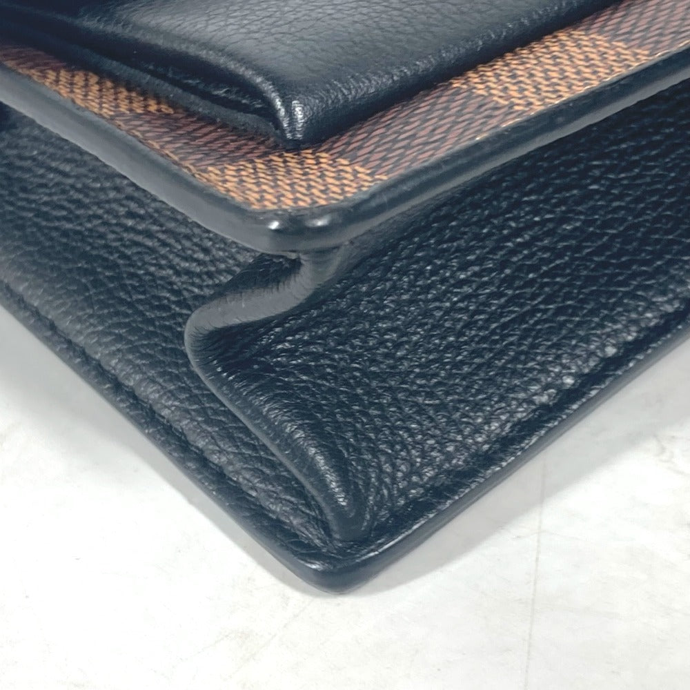 LOUIS VUITTON N60221 ダミエ ポルトフォイユ・ヴァヴァン チェーン チェーンウォレット ショルダーバッグ 斜め掛け 長財布 ダミエキャンバス レディース ノワール ブラウン