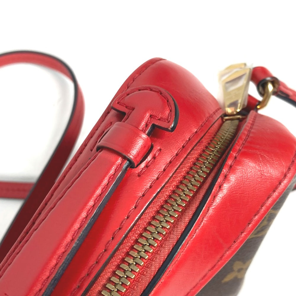 LOUIS VUITTON M43556 Monogram Saintonge Bag, Crossbody Pochette, 2-Way Handbag/Shoulder Bag, Monogram Canvas, Women's, Coquelicot Red