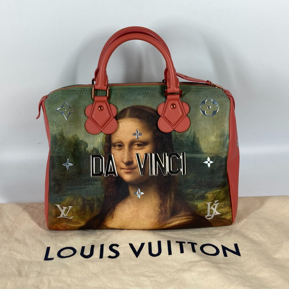 LOUIS VUITTON M43372 マスターズコレクション スピーディ30 モナ リザ ミニボストンバッグ カバン ハンドバッグ レザー/PVC レディース ピンク