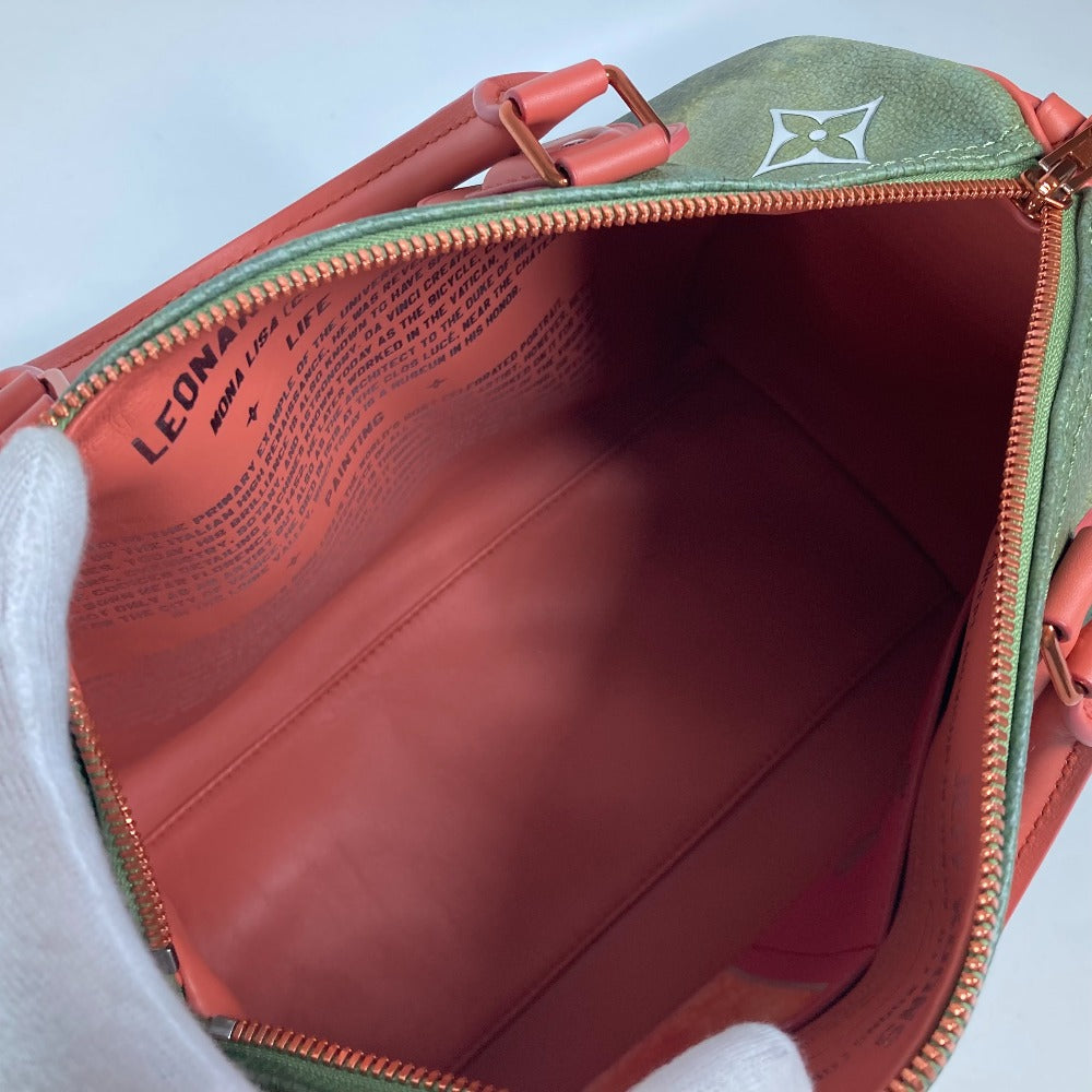 LOUIS VUITTON M43372 マスターズコレクション スピーディ30 モナ リザ ミニボストンバッグ カバン ハンドバッグ レザー/PVC レディース ピンク