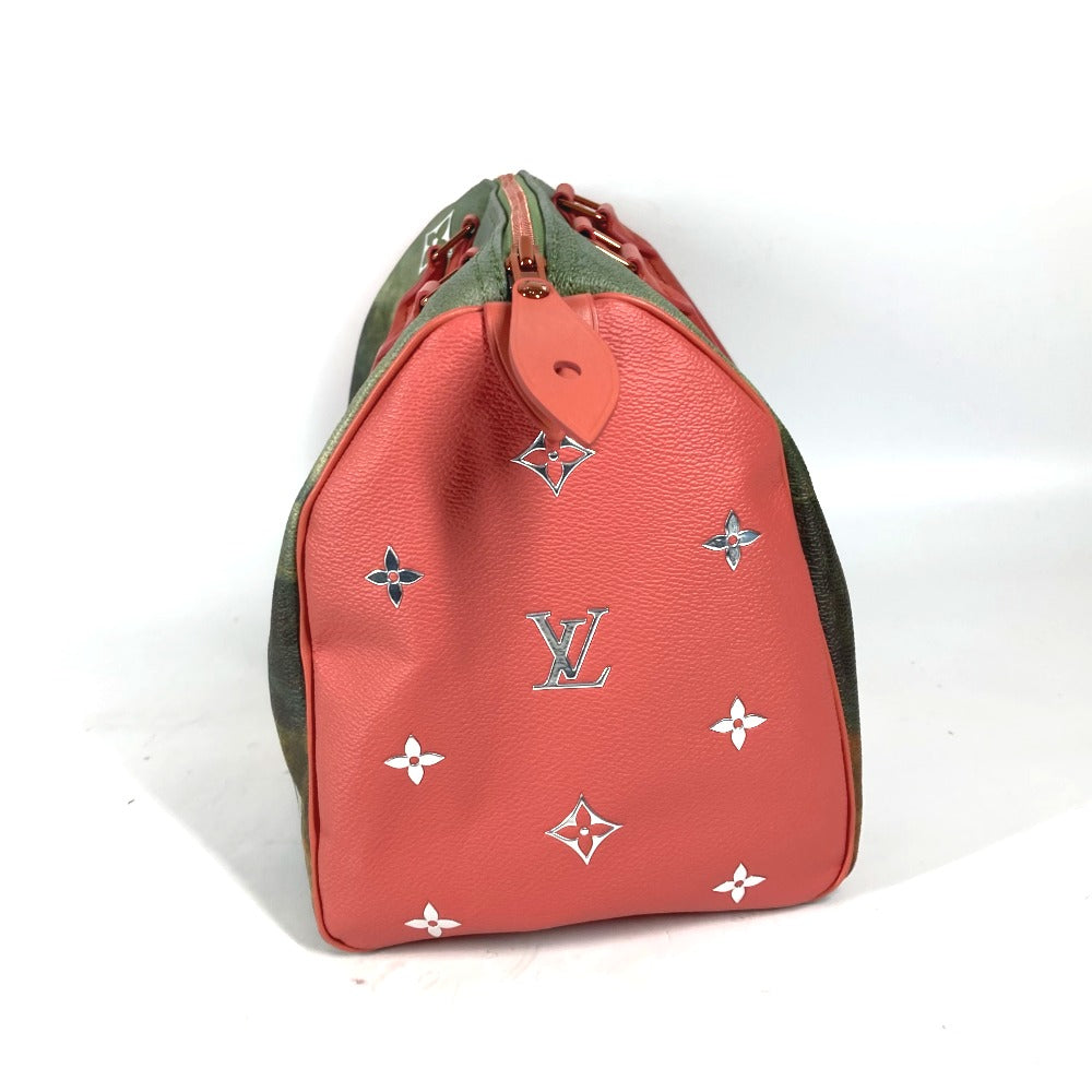 LOUIS VUITTON M43372 マスターズコレクション スピーディ30 モナ リザ ミニボストンバッグ カバン ハンドバッグ レザー/PVC レディース ピンク