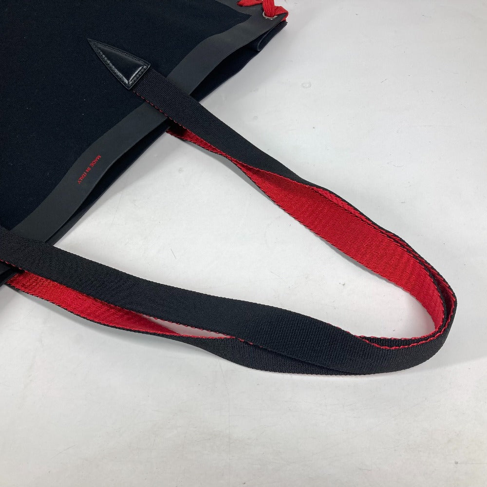 Christian Louboutin 3195149 カバン トートバッグ カバレース CABALACE シューレース 縦型 バイカラー ショルダーバッグ キャンバス レディース ブラック