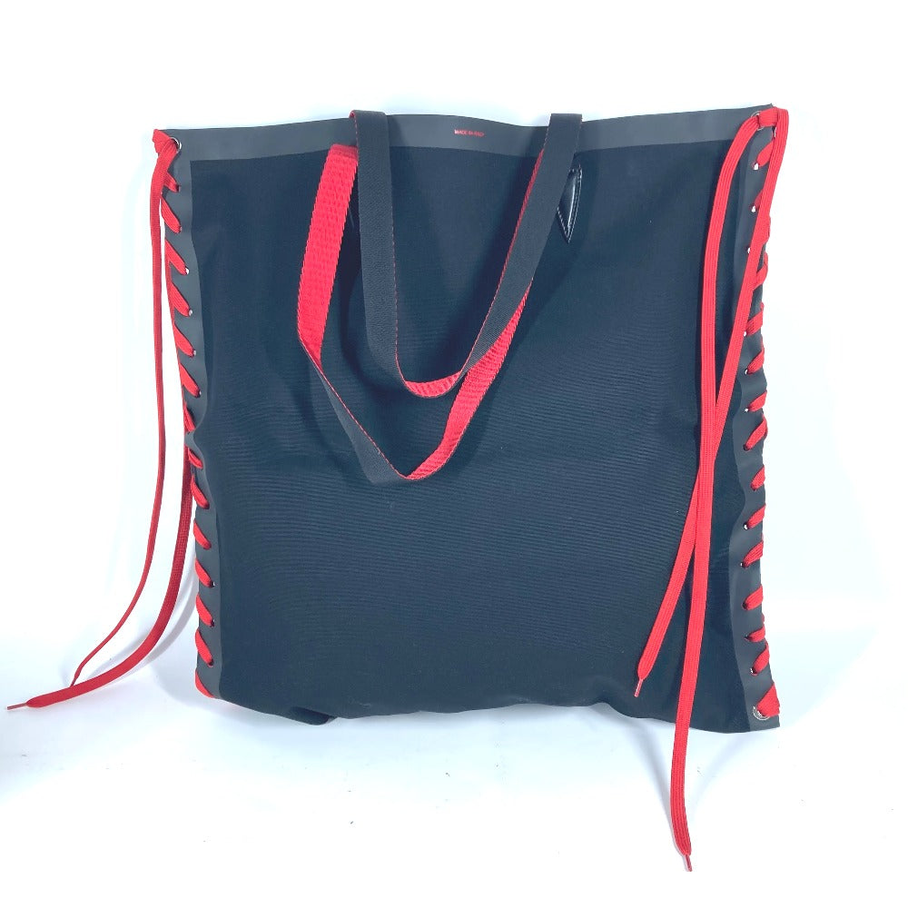 Christian Louboutin 3195149 カバン トートバッグ カバレース CABALACE シューレース 縦型 バイカラー ショルダーバッグ キャンバス レディース ブラック