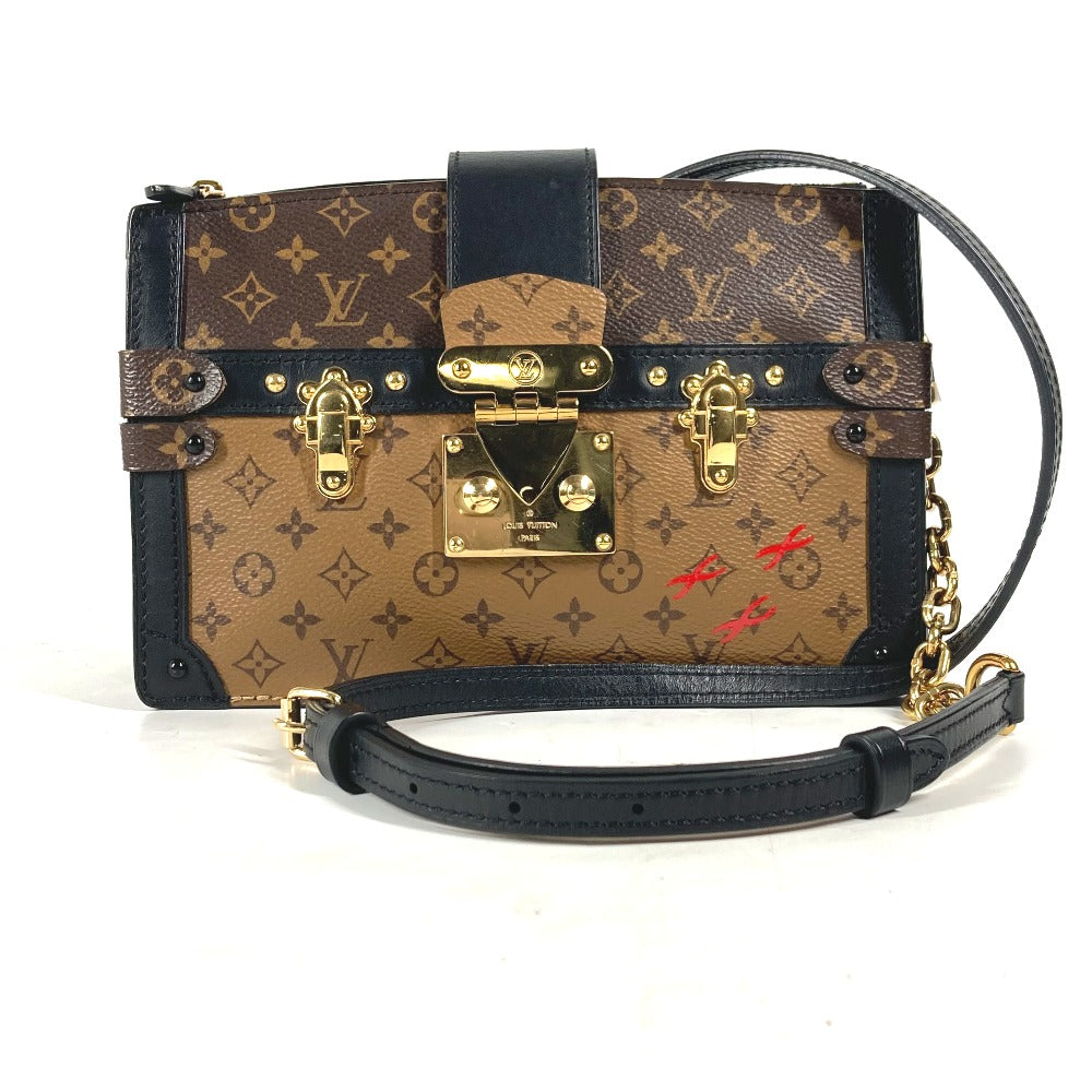 LOUIS VUITTON M43596 Monogram Reverse Trunk Clutch, 2-Way Bag, Crossbody Pochette, Clutch Bag, Shoulder Bag, Monogram Reverse Canvas, Women's, Beige