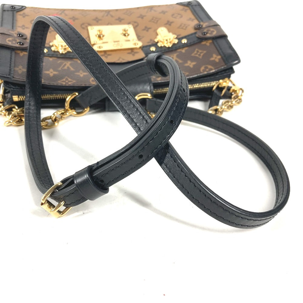 LOUIS VUITTON M43596 Monogram Reverse Trunk Clutch, 2-Way Bag, Crossbody Pochette, Clutch Bag, Shoulder Bag, Monogram Reverse Canvas, Women's, Beige
