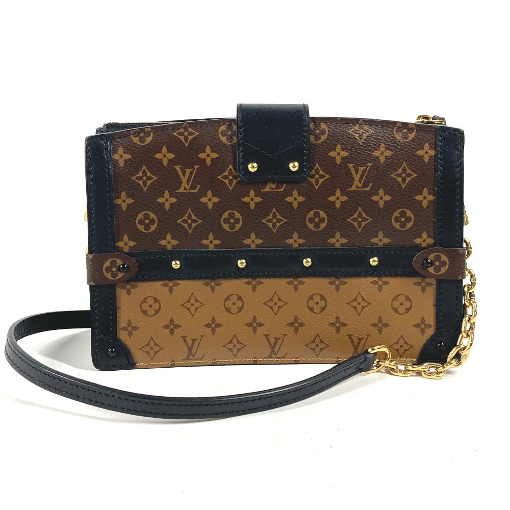 LOUIS VUITTON M43596 Monogram Reverse Trunk Clutch, 2-Way Bag, Crossbody Pochette, Clutch Bag, Shoulder Bag, Monogram Reverse Canvas, Women's, Beige