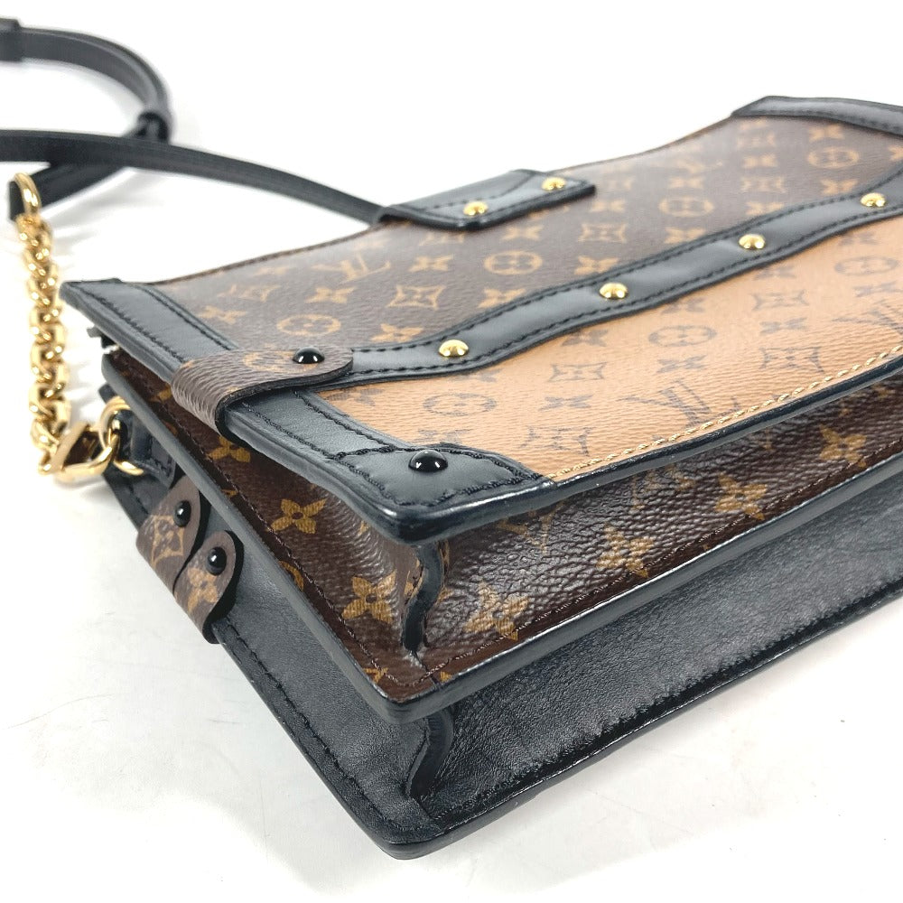 LOUIS VUITTON M43596 Monogram Reverse Trunk Clutch, 2-Way Bag, Crossbody Pochette, Clutch Bag, Shoulder Bag, Monogram Reverse Canvas, Women's, Beige