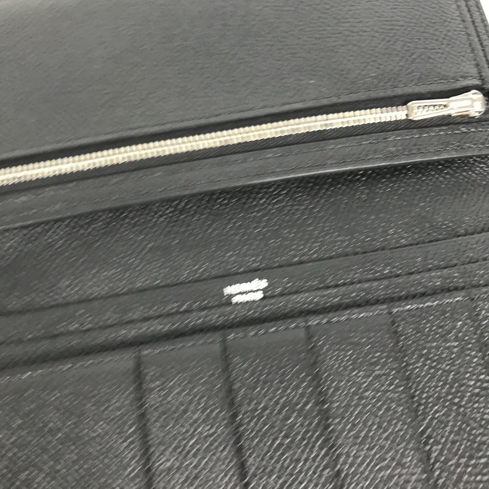 HERMES Hロゴ ベアンスフレ 2つ折り ロングウォレット 長財布 エプソン ユニセックス ブラック