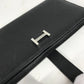 HERMES Hロゴ ベアンスフレ 2つ折り ロングウォレット 長財布 エプソン ユニセックス ブラック