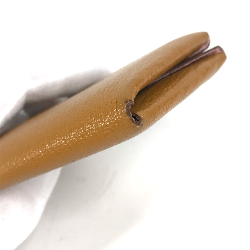 HERMES 二つ折り バイカラー カルヴィデュオ ヴェルソ カードケース 小銭入れ 財布 カードケース 名刺入れ コインケース シェーブル ユニセックス キャラメル/ローズサクラ ベージュ