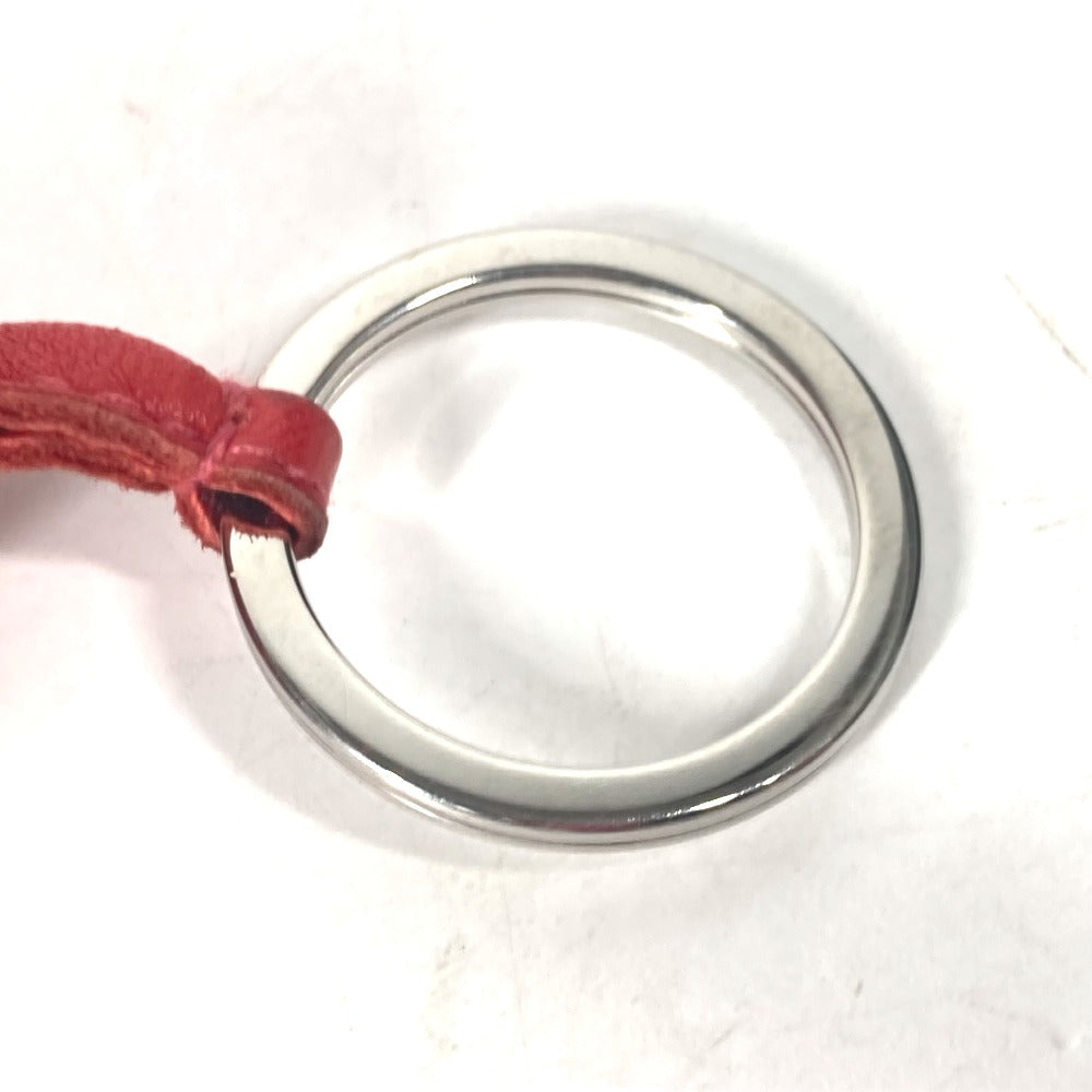 HERMES フリンジ カルメン バッグチャーム キーリング キーホルダー レザー レディース レッド