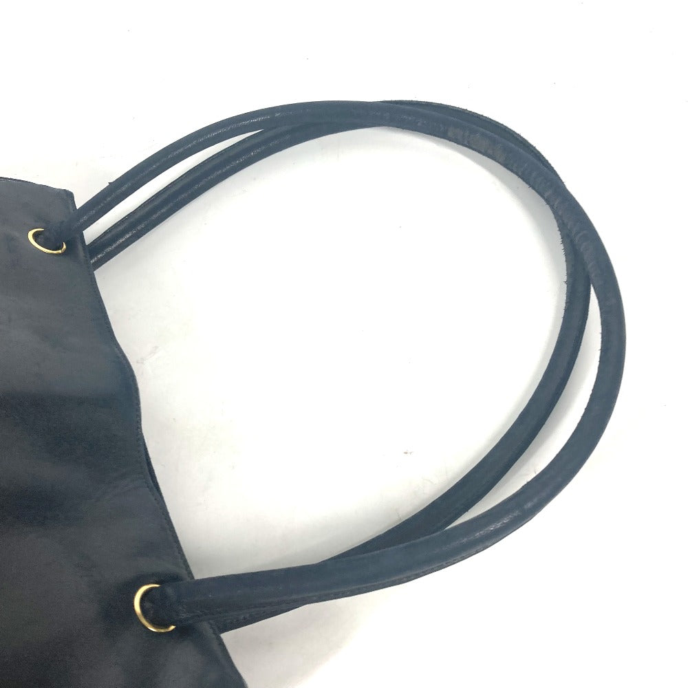 CHANEL ヴィンテージ CC ココマーク 肩掛け トートバッグ カバン ショルダーバッグ レザー レディース ダークネイビー