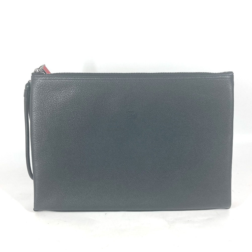 Christian Louboutin 1195035 セカンドバッグ スタッズ カバン ストラップ付 クラッチバッグ レザー ユニセックス ブラック