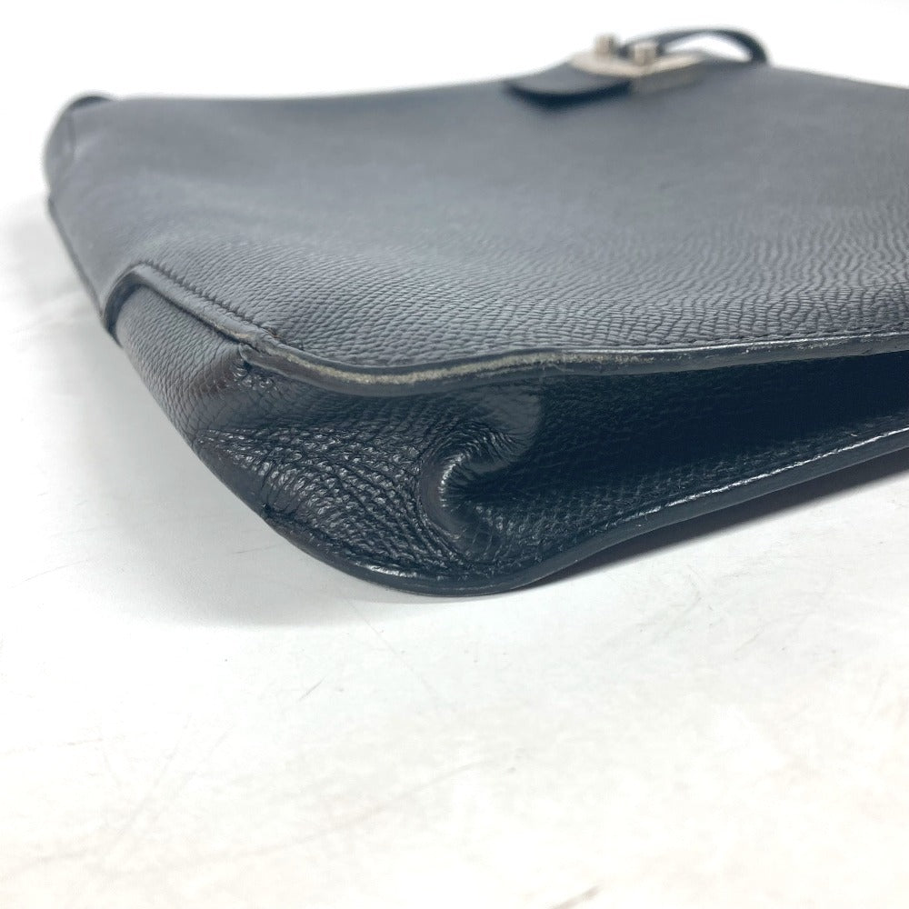 HERMES ロゴ シティホール セカンドバッグ PM セカンドバッグ カバン ポーチ クラッチバッグ エプソン ユニセックス ブラック