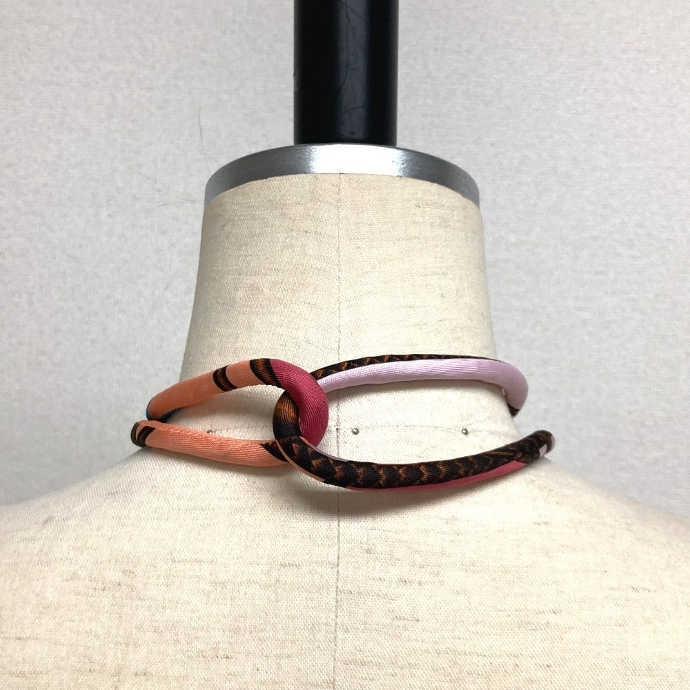 HERMES チョーカー Petit h プティアッシュ アクセサリー ネックレス シルク レディース マルチカラー
