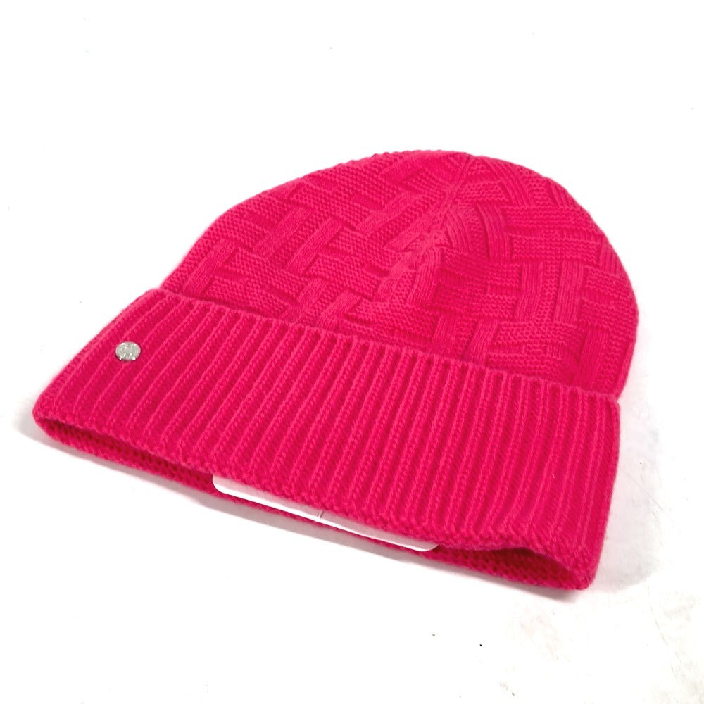 HERMES Serie H Logo Fragrance Beanie Hat Knit Cap Wool Women's Pink