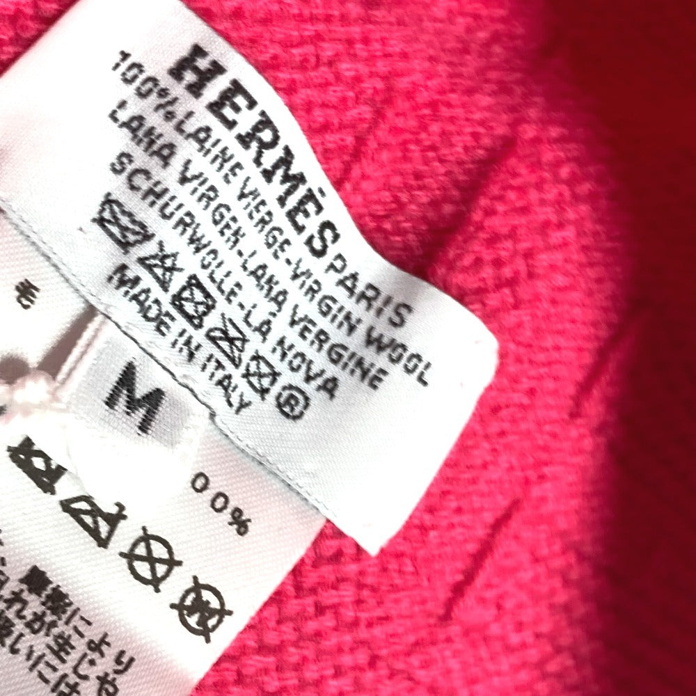 HERMES Serie H Logo Fragrance Beanie Hat Knit Cap Wool Women's Pink