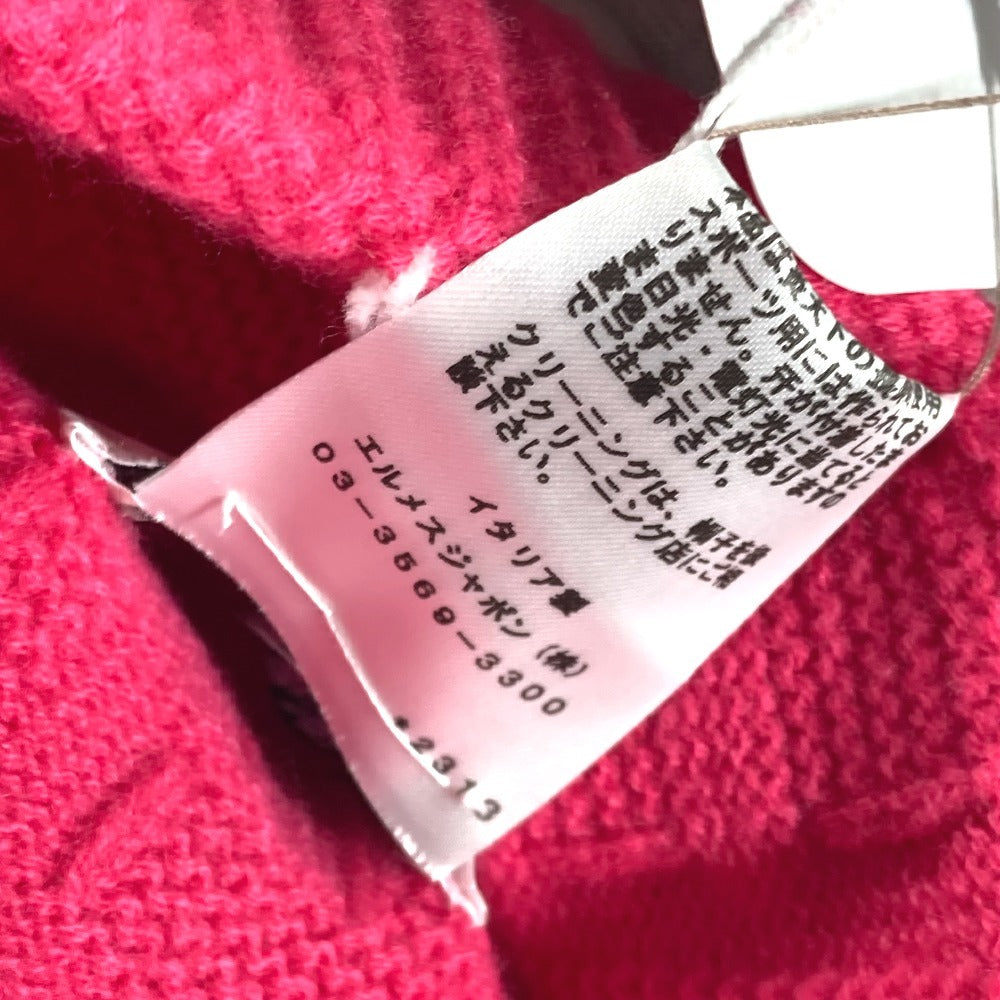 HERMES Serie H Logo Fragrance Beanie Hat Knit Cap Wool Women's Pink