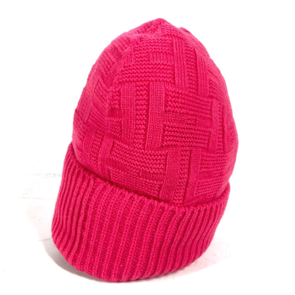 HERMES Serie H Logo Fragrance Beanie Hat Knit Cap Wool Women's Pink