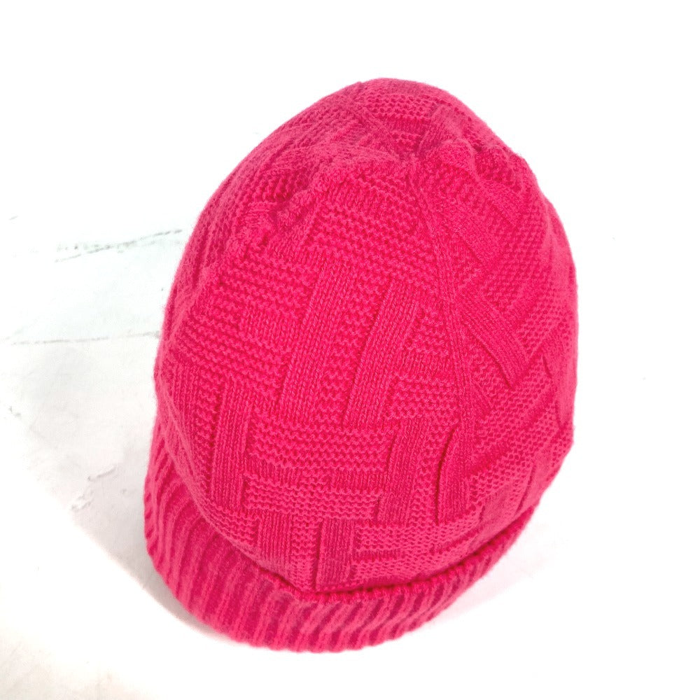HERMES Serie H Logo Fragrance Beanie Hat Knit Cap Wool Women's Pink