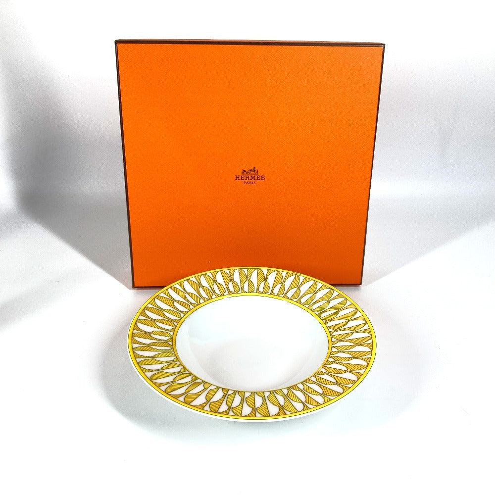 HERMES P046113P スーププレート 〈ソレイユ・ドゥ・エルメス〉 皿 プレート お皿 陶器 レディース イエロー