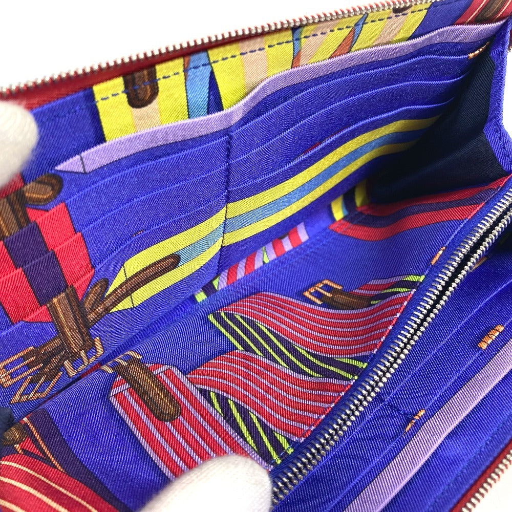 HERMES Azap Long Silk-In Long wallet Zip Around Long Wallet Epsom Bougainvillea Used