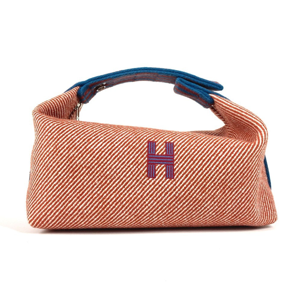 HERMES ロゴ ブリッドアブラック PM Hナッテ カバン バニティバッグ ポーチ ハンドバッグ トワルアッシュ レディース トメット レッド系