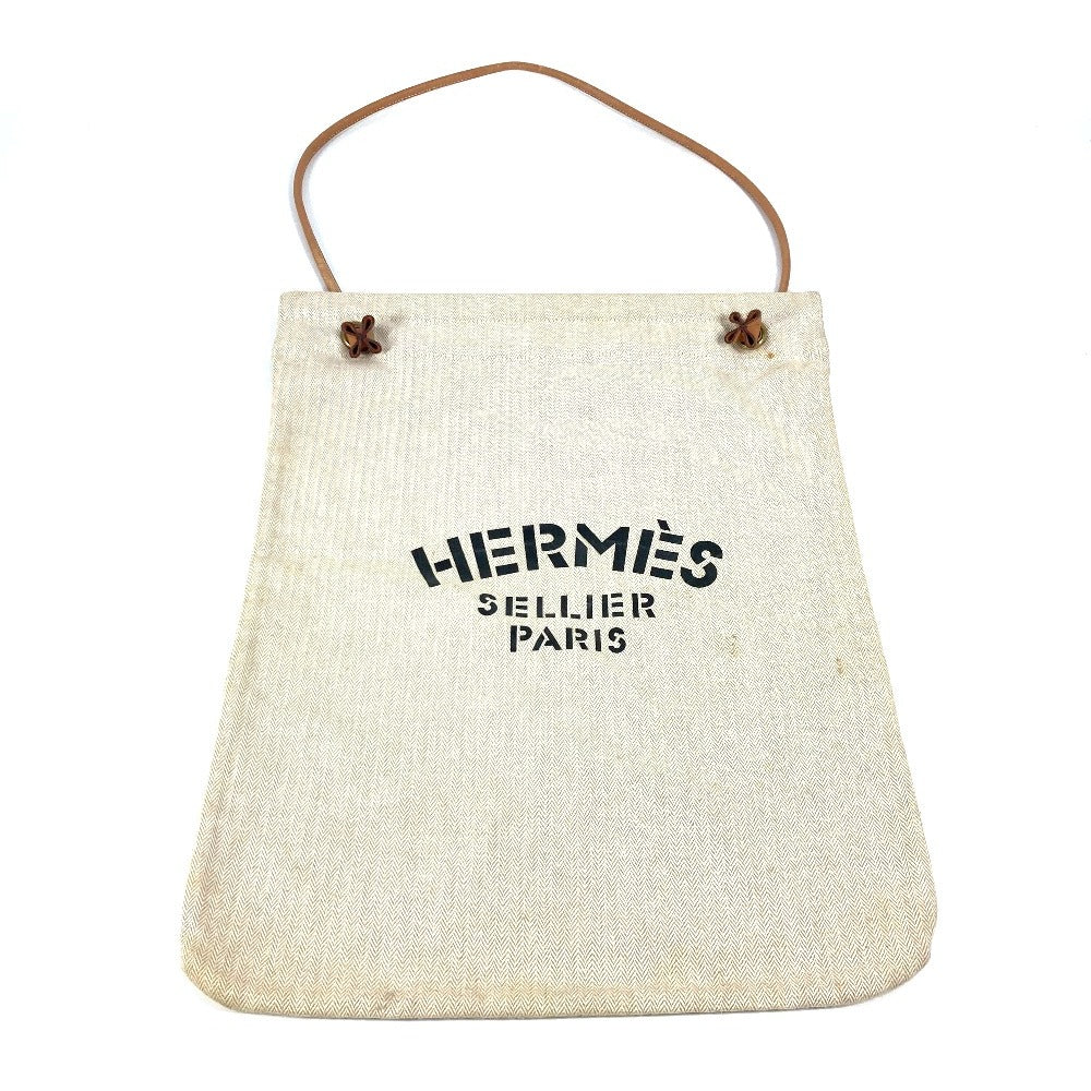 HERMES Sac Aline GM bag shawl Shoulder Bag cotton White/natural Used