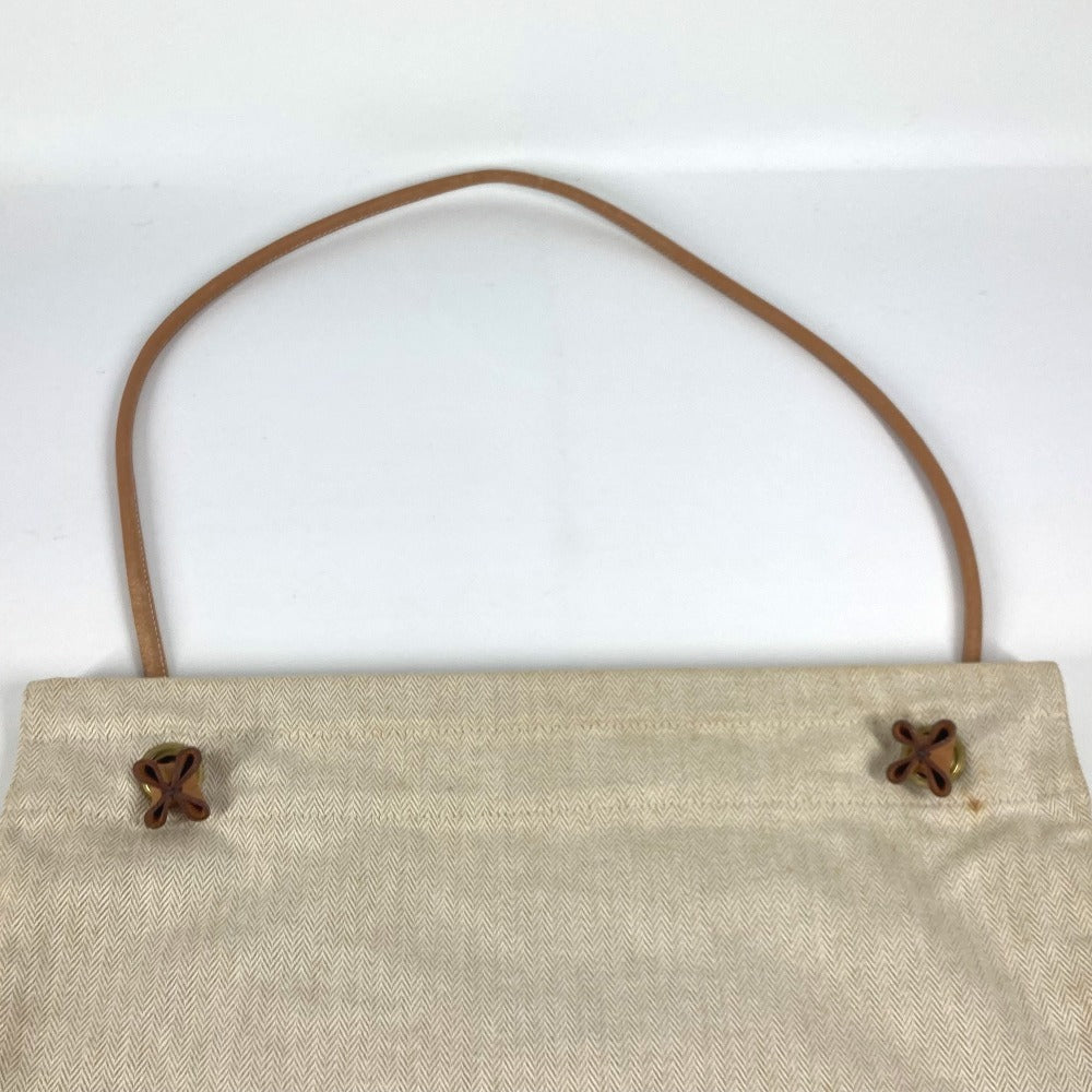 HERMES Sac Aline GM bag shawl Shoulder Bag cotton White/natural Used