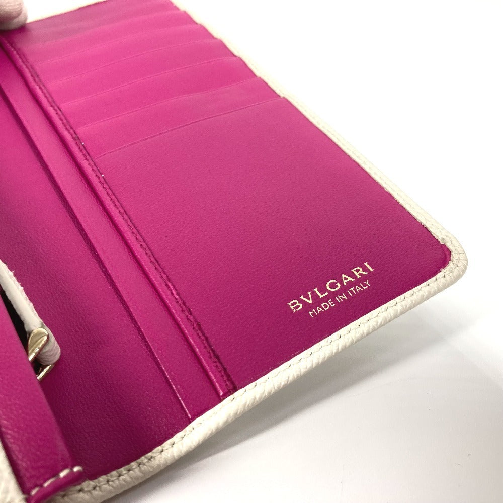 BVLGARI Bulgari Bulgari Logo Clip long wallet bifold Long Wallet Leather White Used