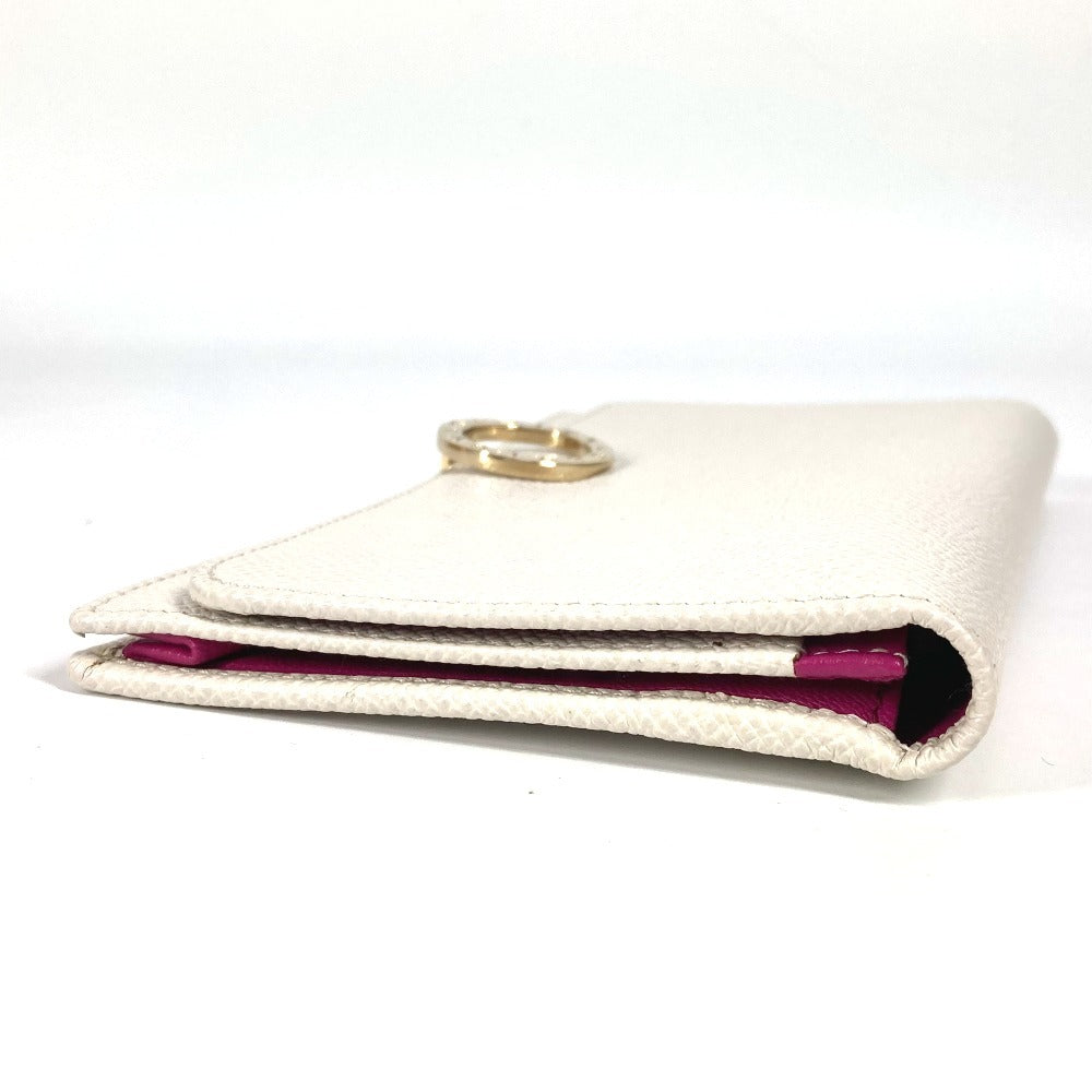 BVLGARI Bulgari Bulgari Logo Clip long wallet bifold Long Wallet Leather White Used