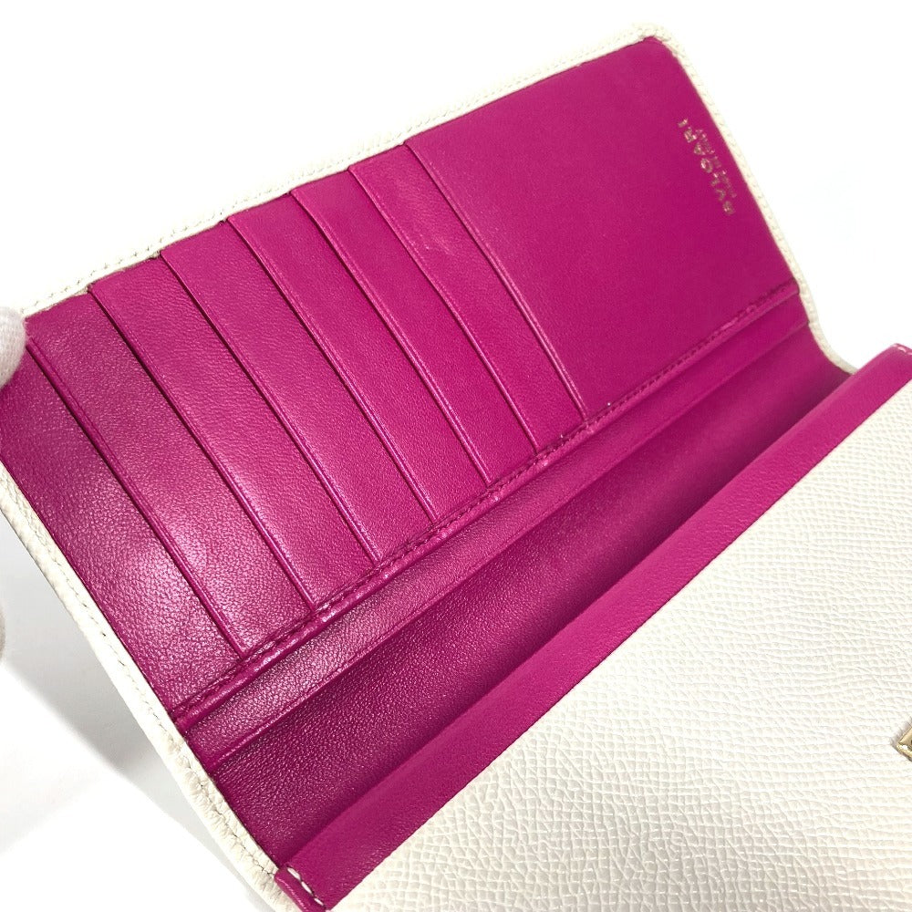 BVLGARI Bulgari Bulgari Logo Clip long wallet bifold Long Wallet Leather White Used