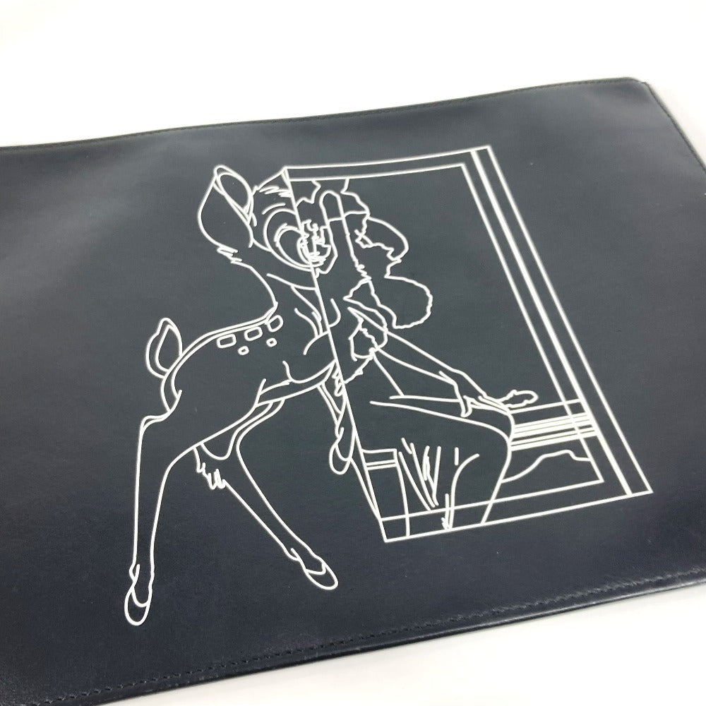 GIVENCHY Paris ディズニー DISNEY バンビ BAMBI カバン セカンドバッグ ポーチ クラッチバッグ レザー ユニセックス ブラック