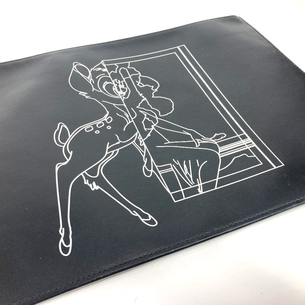 GIVENCHY Paris ディズニー DISNEY バンビ BAMBI カバン セカンドバッグ ポーチ クラッチバッグ レザー ユニセックス ブラック