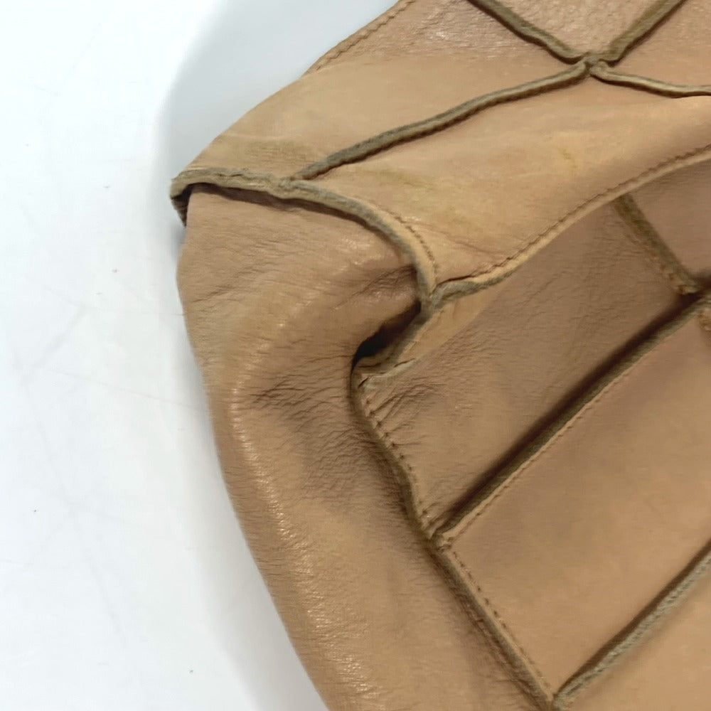 CHANEL vintage Chocolate bar Shoulder bag Tote Bag Shoulder Bag Leather Beige Used